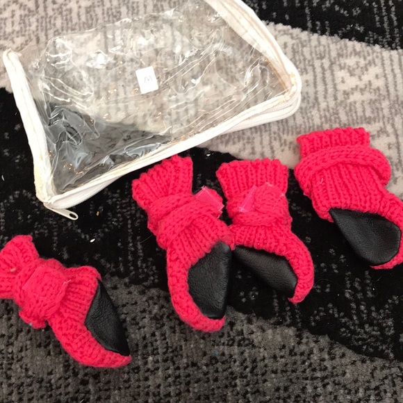 Puppy luck Dog pink knitted slippers - Picture 3 of 7